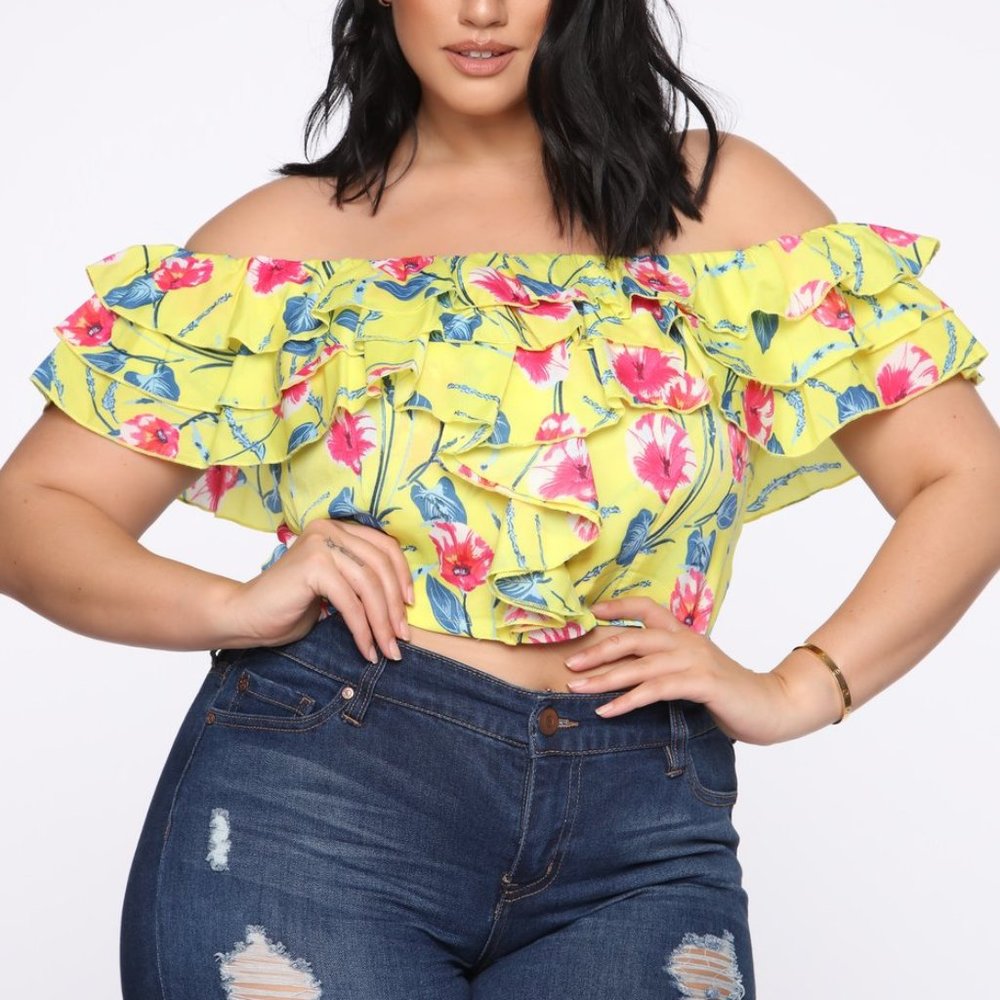 Golden Paradise Off Shoulder Top - Yellow